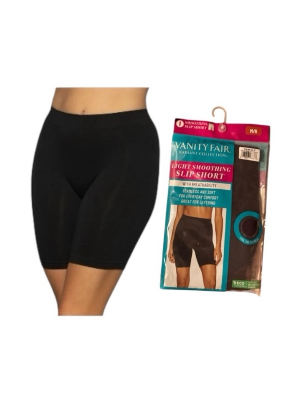 Vanity Fair Black Shapewear Slip Shorts